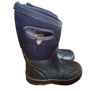 Bogs Kids Black and Dark Blue Rain Boots